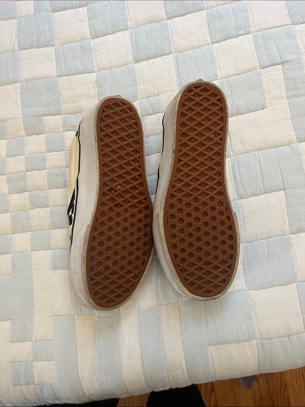Vans Platform Checkerboard Slip-On Sneakers in Black & Cream - Picture 6 of 7